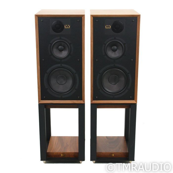 Wharfedale Linton 85th Anniversary Bookshelf Speakers; Walnut Pair  with Stands