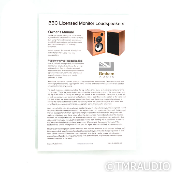 Graham Audio Chartwell LS3/5 Bookshelf Speakers; Ebony Pair