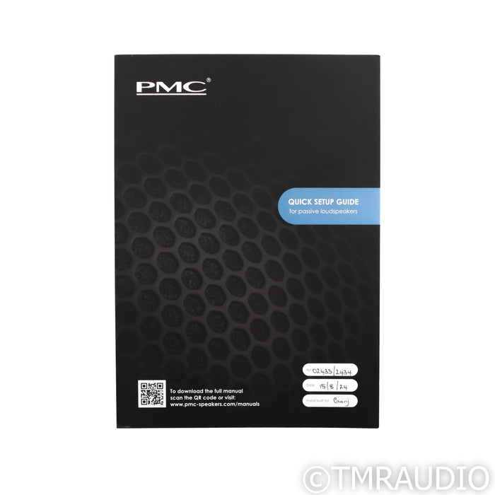 PMC prodigy1 Bookshelf Speakers; Silk Black Pair w/ Optional Grills