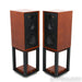 Wharfedale Linton 85th Anniv. Bookshelf Speakers; Red Mahogany Pair w/ Stands