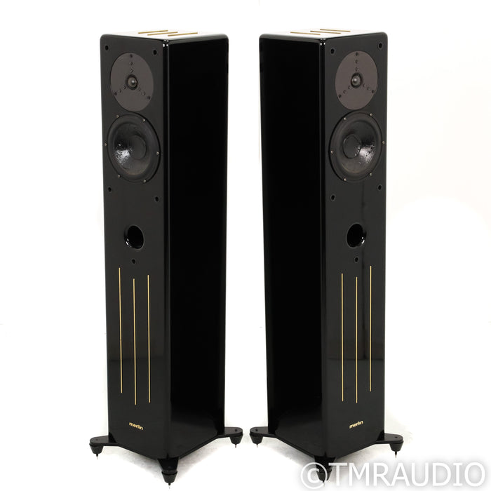 Merlin VSM MXM Black Magic Floorstanding Speakers; Gloss Black Pair w/ BAM