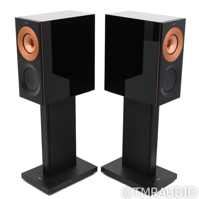 KEF Reference 1 Meta Bookshelf Speakers; Gloss Black Pair with Stands
