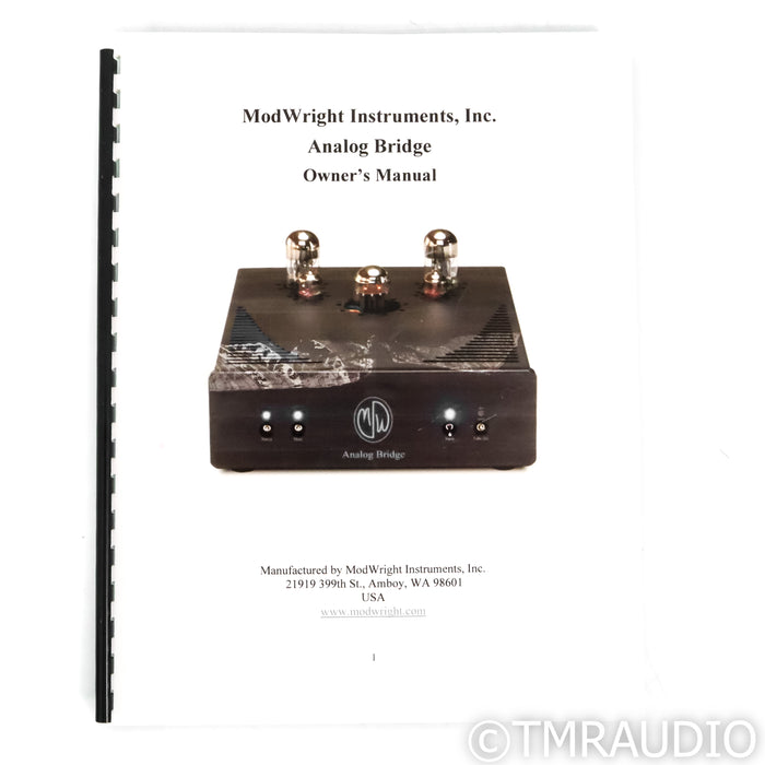 ModWright Analog Bridge Tube Buffer; XLR Upgrade (Open Box)