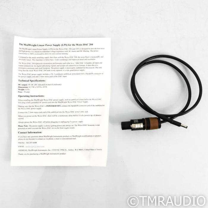 ModWright Linear Power Supply for Weiss DAC 204 (Open Box)