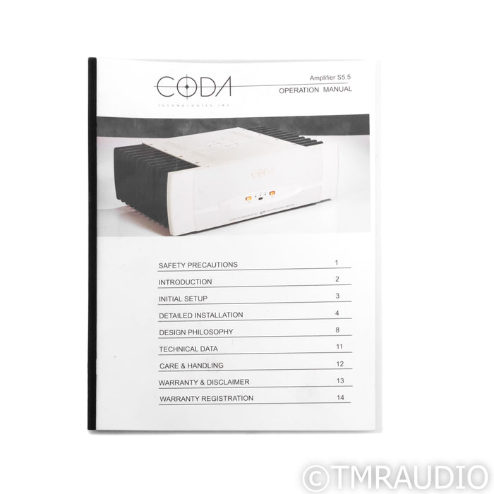 Coda S5.5 Stereo Power Amplifier