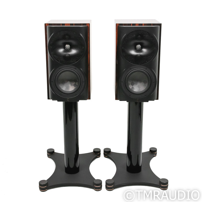 Perlisten S4b SE Bookshelf Speakers; Ebony High Gloss Pair w/ Stands