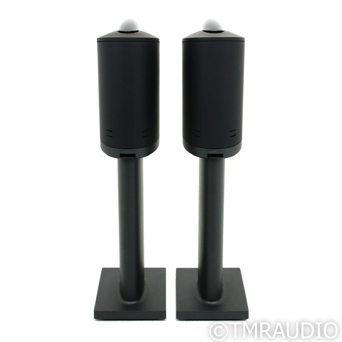 B&W Formation Duo Wireless Active Bookshelf Speakers; Black Pair w/ Stands