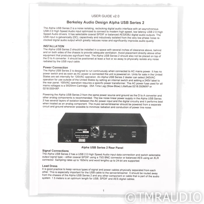 Berkeley Audio Design Alpha USB Series 2 Interface