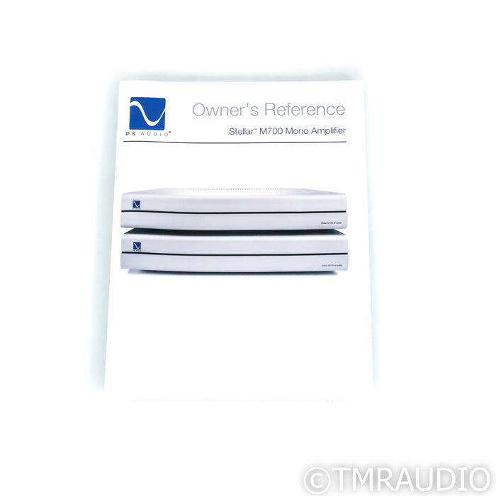 PS Audio Stellar M700 Mono Power Amplifiers; Silver Pair
