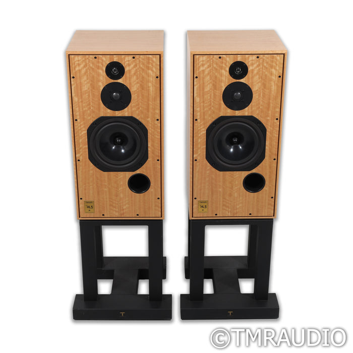 Harbeth Super HL5+ Bookshelf Speakers; Eucalyptus Pair w/ Sound Anchors Stands
