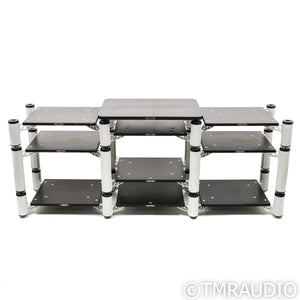 Solid Tech Hybrid Standard Nine Shelf Rack w/ Turntable Platform; Black