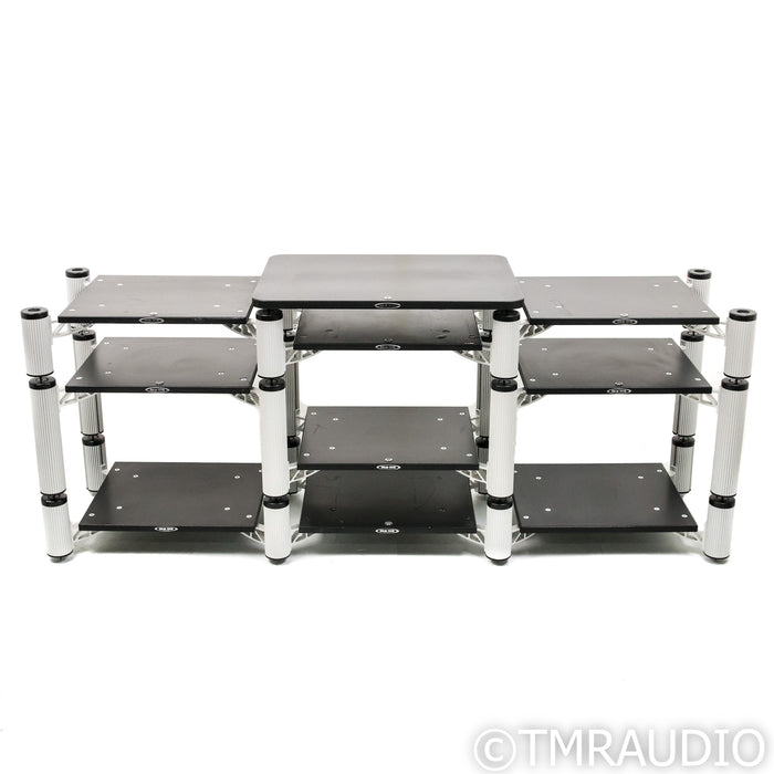 Solid Tech Hybrid Standard Nine Shelf Rack w/ Turntable Platform; Black