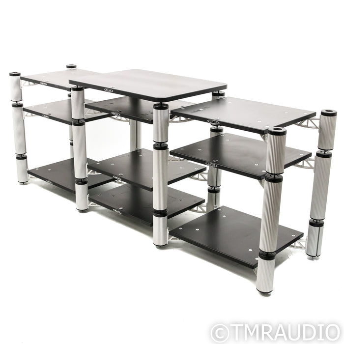 Solid Tech Hybrid Standard Nine Shelf Rack w/ Turntable Platform; Black