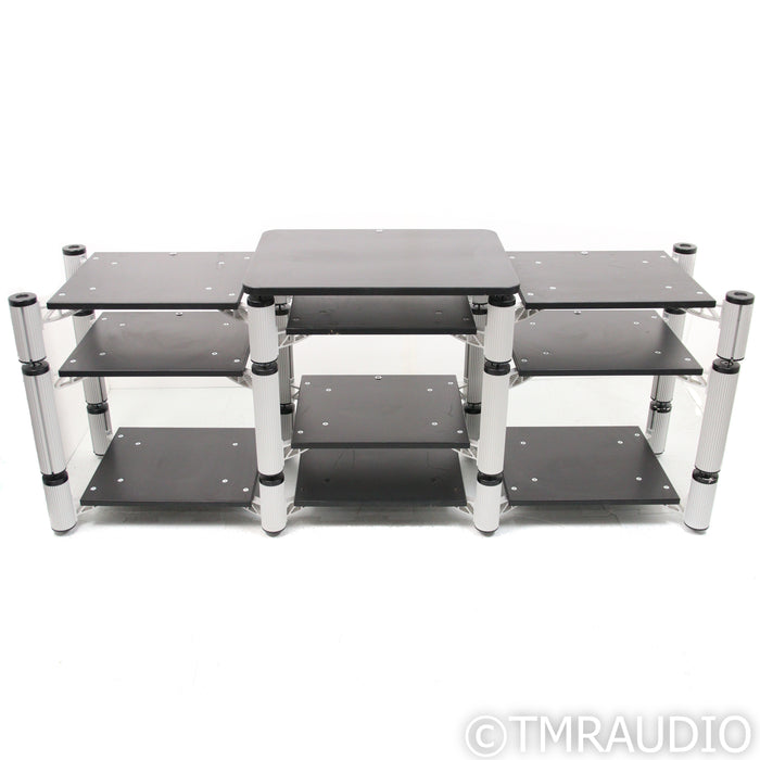 Solid Tech Hybrid Standard Nine Shelf Rack w/ Turntable Platform; Black