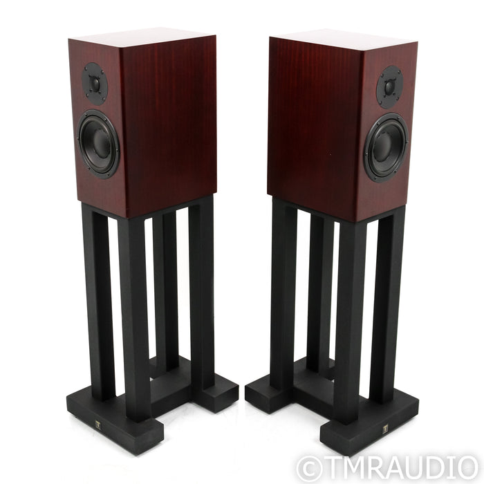 Totem Mani 2 Signature Bookshelf Speakers; Mahogany Pair w/ Sound Anchors Stands