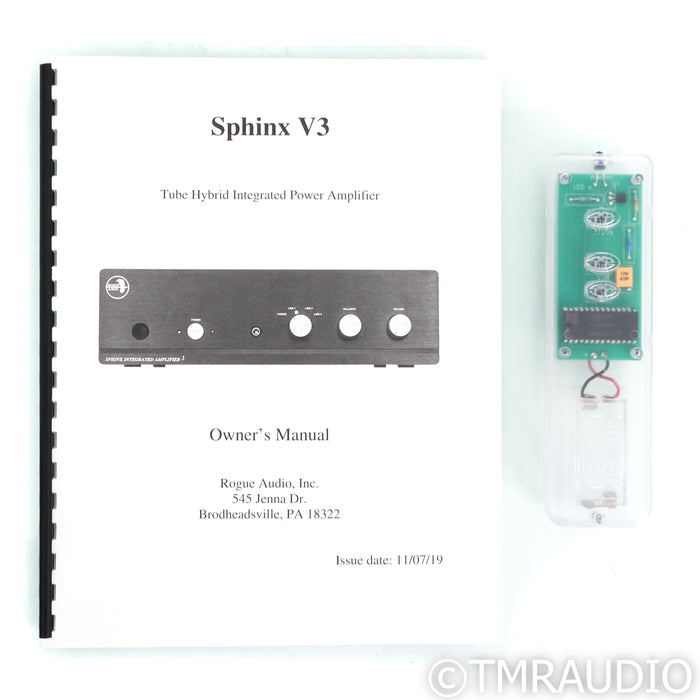 Rogue Audio Sphinx V3 Stereo Tube Integrated Amplifier; MM & MC Phono