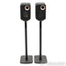 KEF LSX II Wireless Bookshelf Speakers; Carbon Black Pair with Stands