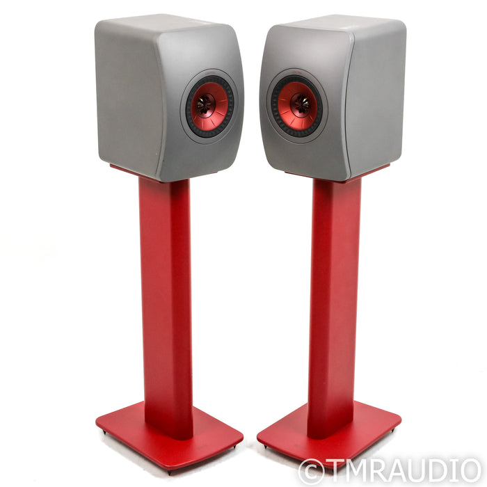 KEF LS50 Meta Bookshelf Speakers with Stands; Titanium Grey Pair