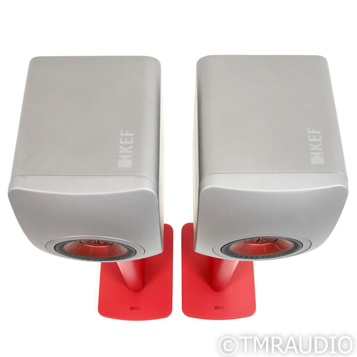 KEF LS50 Meta Bookshelf Speakers with Stands; Titanium Grey Pair