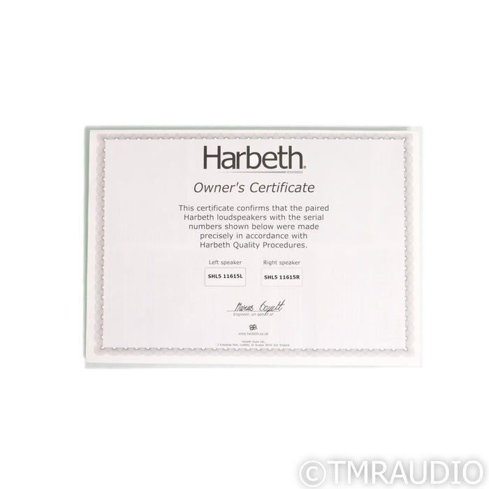 Harbeth Super HL5 Bookshelf Speakers; Cherry Pair