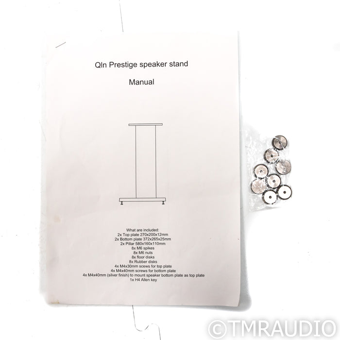 Qln Prestige 1 Bookshelf Speakers; Piano Walnut Pair with Stands
