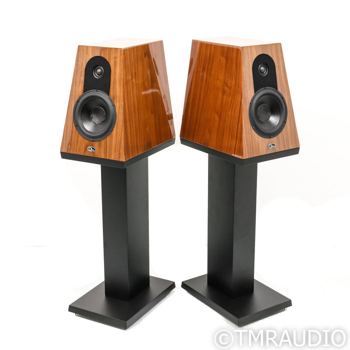 Qln Prestige 1 Bookshelf Speakers; Piano Walnut Pair with Stands