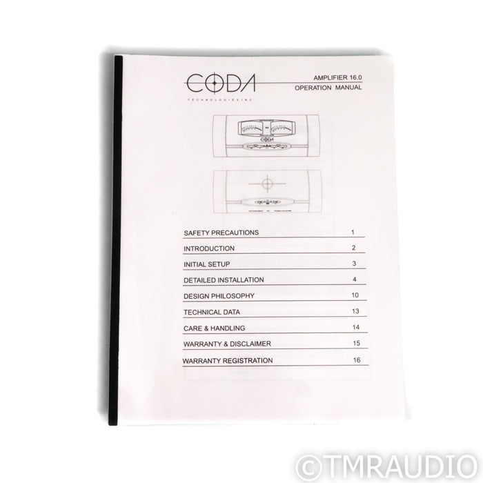 Coda 16.0 Stereo Power Amplifier