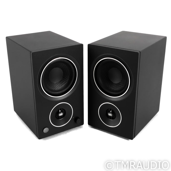 PSB Speakers Alpha AM3 Powered Bookshelf Speakers; Matte Black Pair; MM Phono