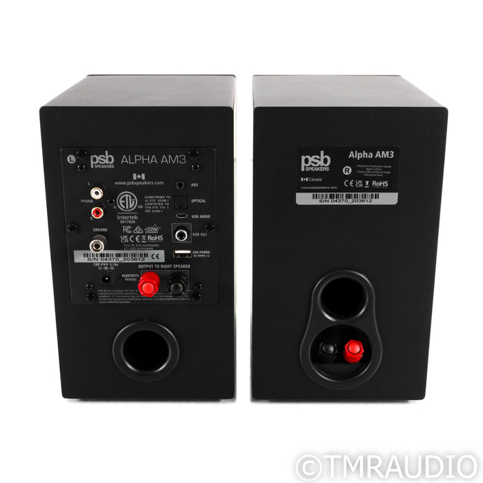 PSB Speakers Alpha AM3 Powered Bookshelf Speakers; Matte Black Pair; MM Phono