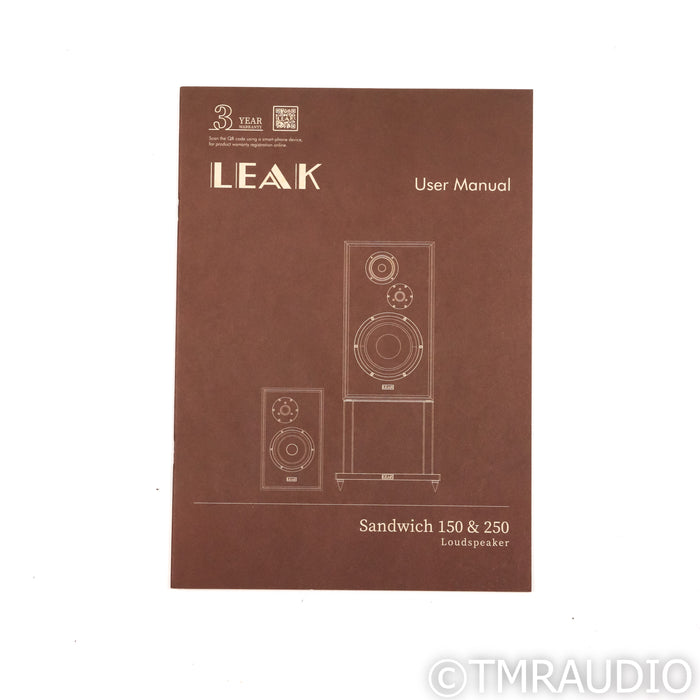 Leak Sandwich 250 Bookshelf Speakers; Walnut Pair w/ Stands