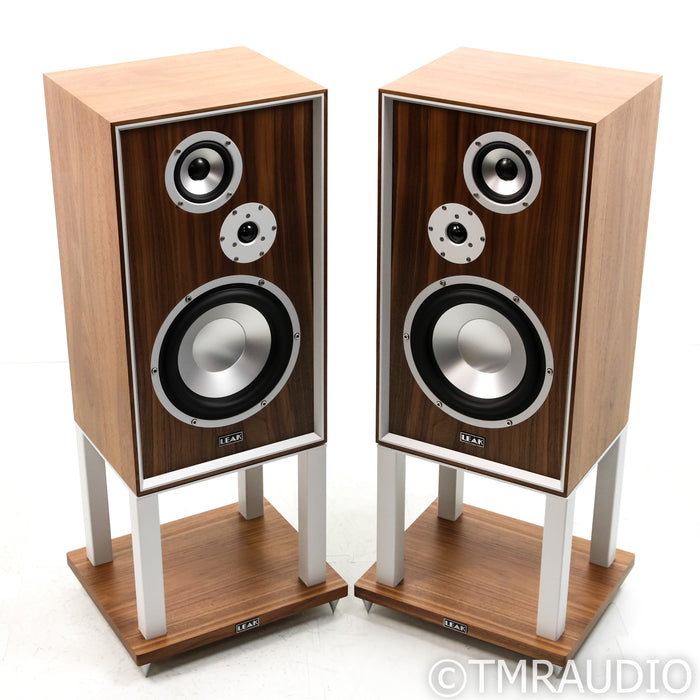Leak Sandwich 250 Bookshelf Speakers; Walnut Pair w/ Stands