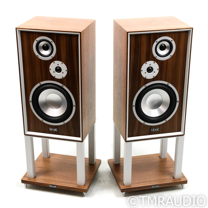 Leak Sandwich 250 Bookshelf Speakers; Walnut Pair w/ Stands