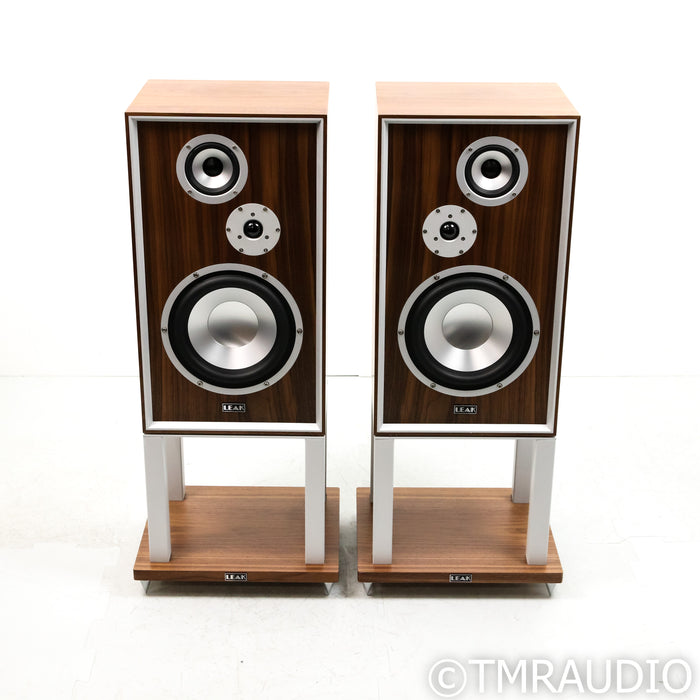 Leak Sandwich 250 Bookshelf Speakers; Walnut Pair w/ Stands