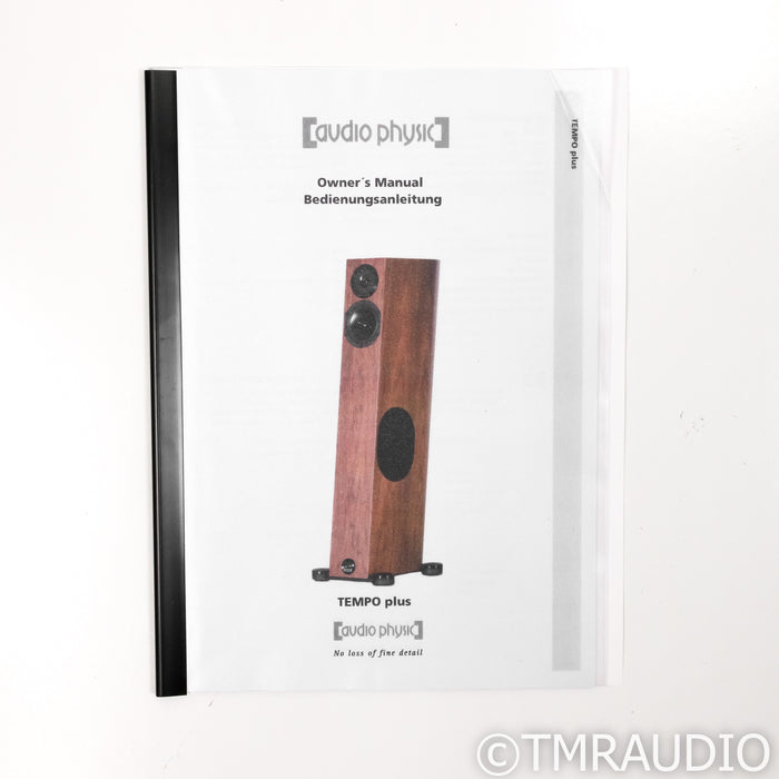 Audio Physic Tempo Plus Floorstanding Speakers; Walnut Pair