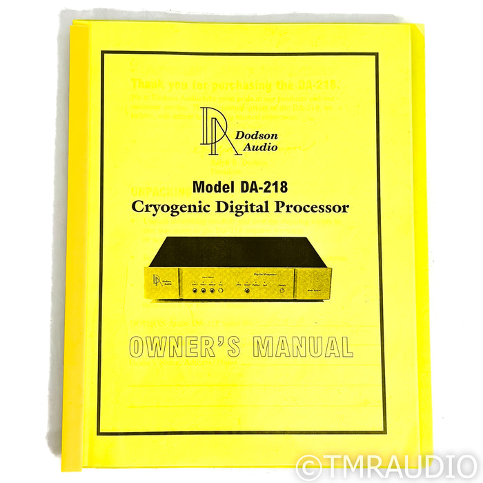 Dodson Audio DA-218 DAC; D/A Converter