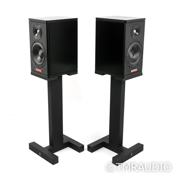 Magico A1 Bookshelf Speakers; Black Aluminum Pair w/ Sound Anchors Stands