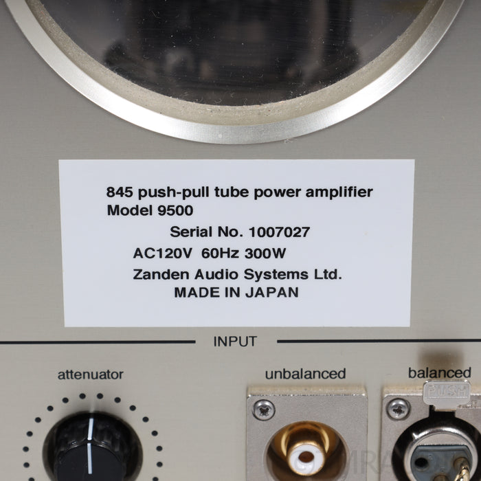 Zanden 9500 Mk1 Tube Mono Power Amplifier; Pair (Serviced; New Power Tubes)