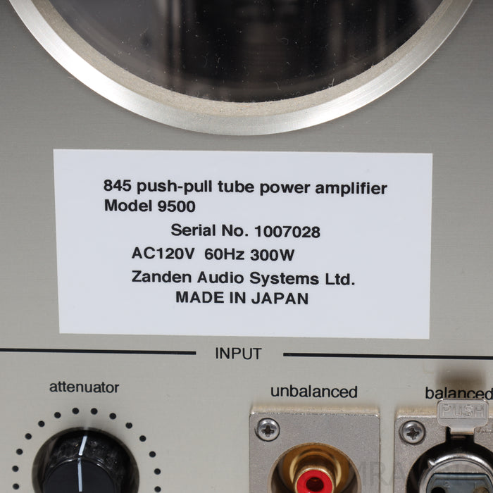 Zanden 9500 Mk1 Tube Mono Power Amplifier; Pair (Serviced; New Power Tubes)