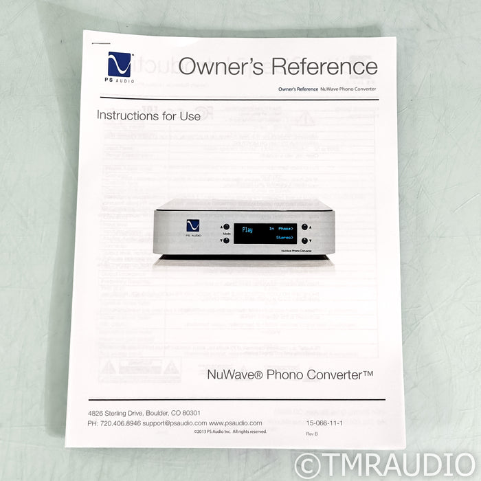 PS Audio NuWave Phono Converter MM / MC Phono Preamplifier; A/D Converter