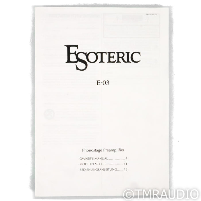 Esoteric Audio E-03 MM / MC Phono Preamplifier