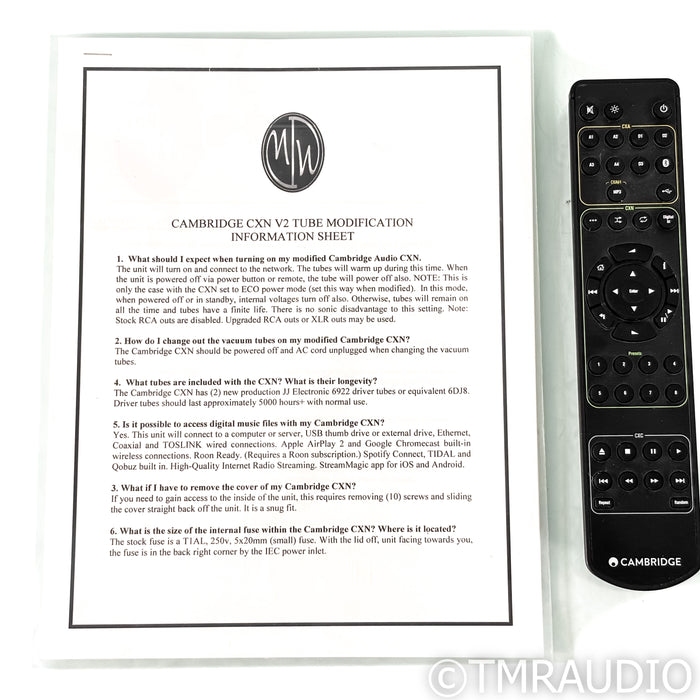Cambridge Audio CXN v2 Tube Wireless Streamer / DAC; ModWright Tube Upgrade