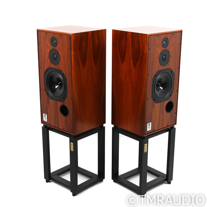 Harbeth Super HL5+ XD Bookshelf Speakers; Rosewood Pair with Ton Trager Stands