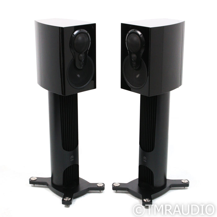 Linn Exakt Akudorik Active Bookshelf Speakers w/ Active Stands; Black Pair