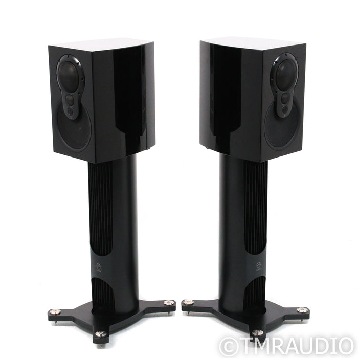Linn Exakt Akudorik Active Bookshelf Speakers w/ Active Stands; Black Pair