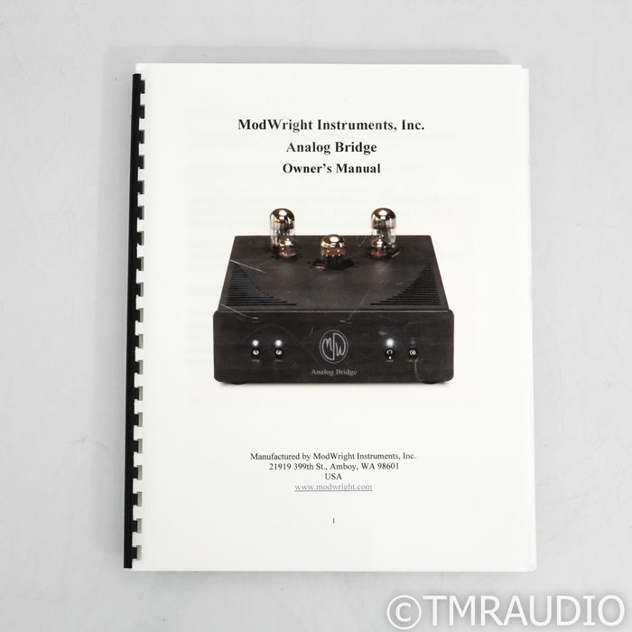 ModWright Analog Bridge Tube Buffer; XLR Upgrade