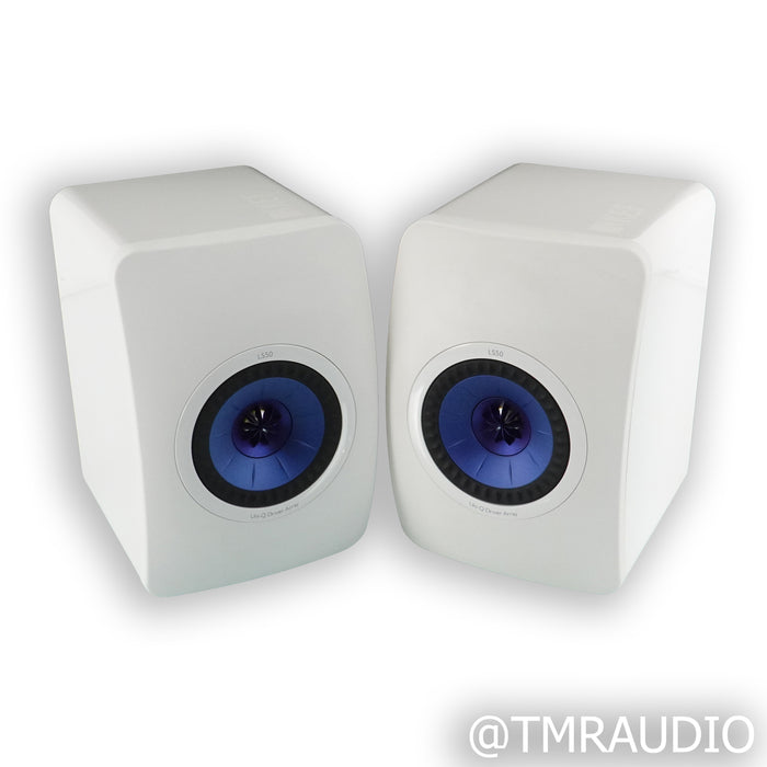 KEF LS50 Bookshelf Speakers; White Pair