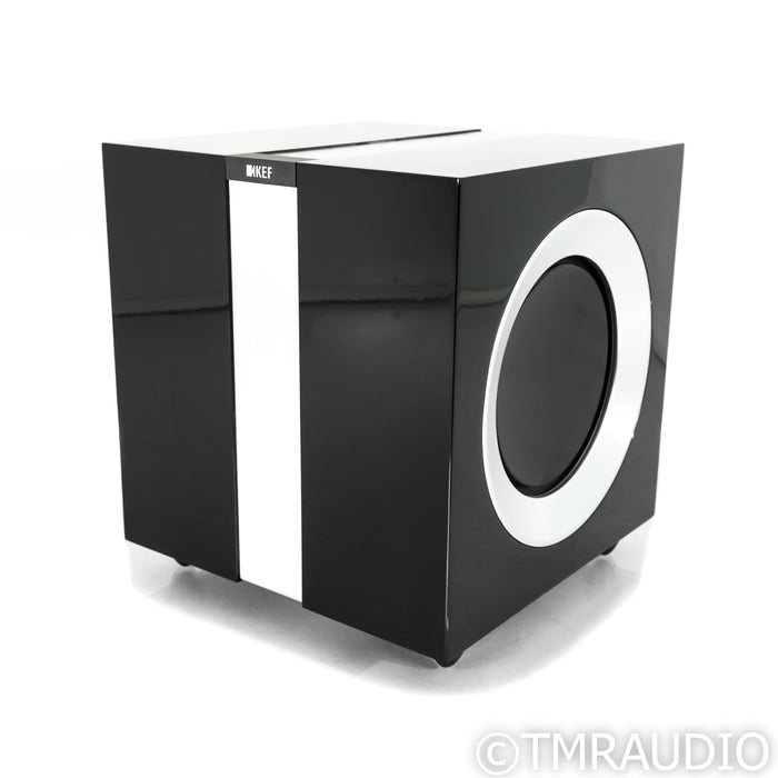 KEF R400b 9" Powered Subwoofer; Gloss Black