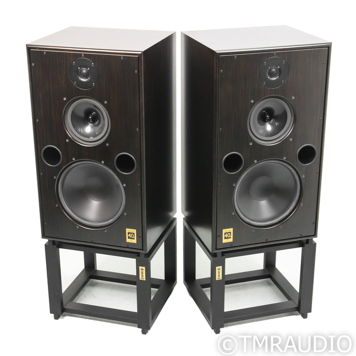 Harbeth Monitor 40.2 Speakers Bookshelf Speakers; Ebony Pair; Ton Trager Stands