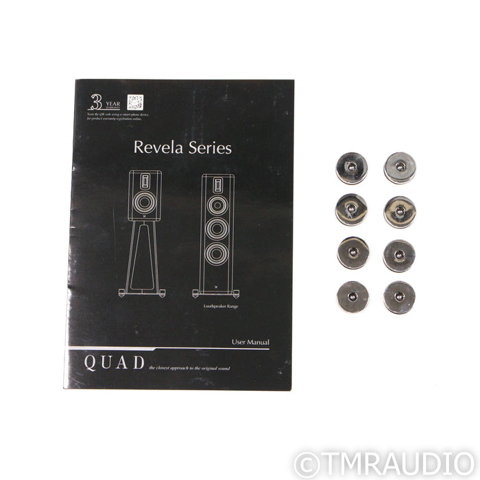 Quad Revela 1 Bookshelf Speakers with Stands; Walnut Pair
