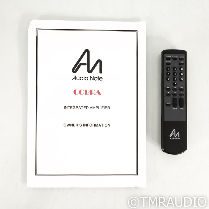 Audio Note Cobra Stereo Tube Integrated Amplifier; DAC